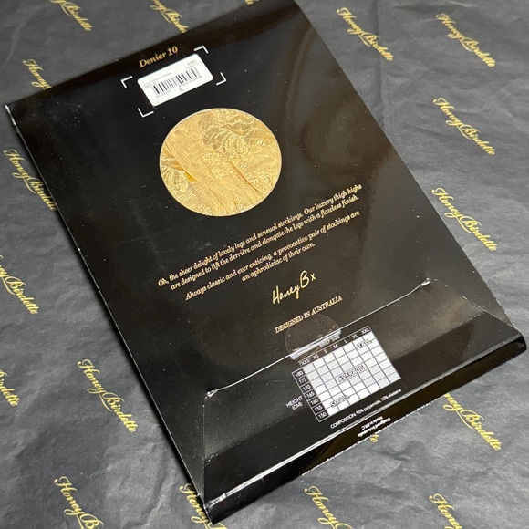 Honey Birdette Whitney Gold Suspender stockings S - Picture 7 of 8